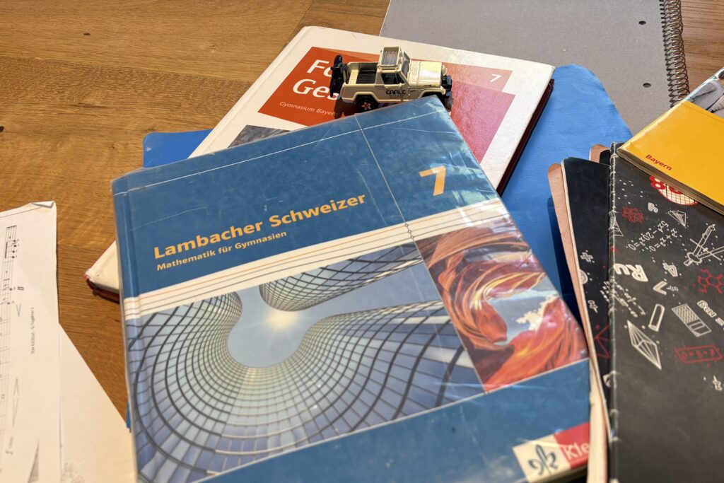 Still life with a maths book (decorative element)